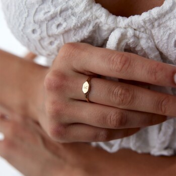 Altıgen Plaka Harf Yüzük - 3