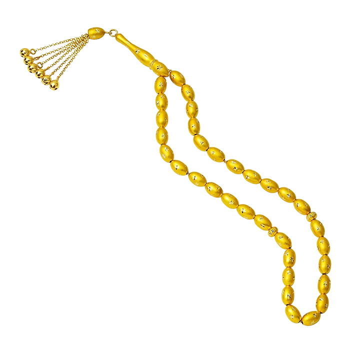 Yıldız İşlemeli Altın Tesbih - Zere