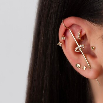 Alttan Beş Taşlı Helix Piercing - Dianora (1)