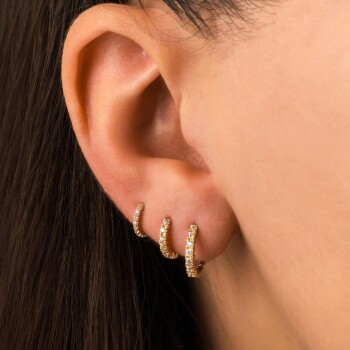 Alttan Yedi Taşlı Helix Piercing - 2