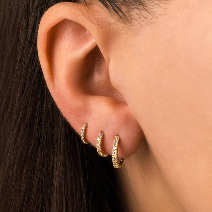 Alttan Yedi Taşlı Helix Piercing - 2