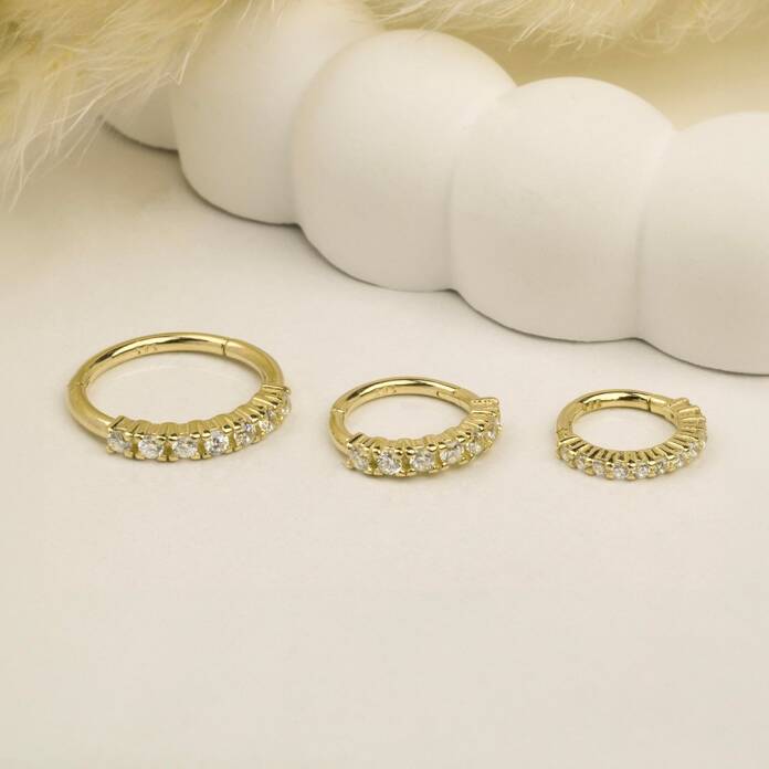 Alttan Yedi Taşlı Helix Piercing - 3