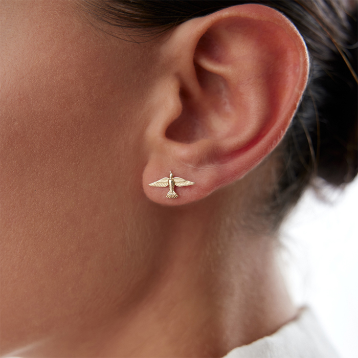 Anka Kuşu Vidalı Küpe - Rayna (1)