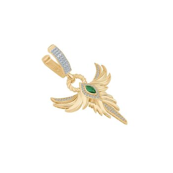 Anka Kuşu Zümrüt Taşlı Charm - Ema (1)