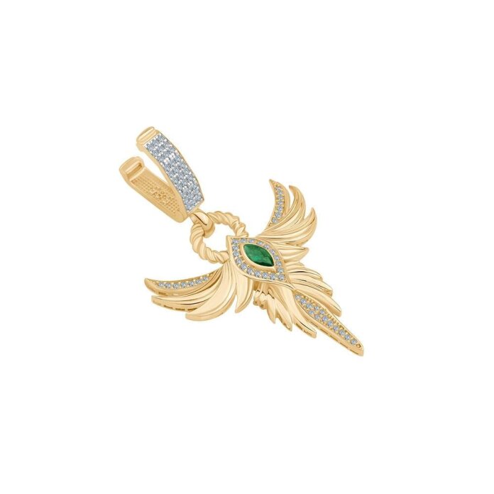 Anka Kuşu Zümrüt Taşlı Charm - 2