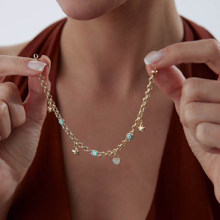 Aqua Göz Charm Bileklik - 1