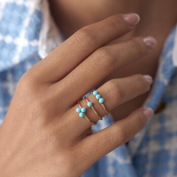 Aqua Trapez Tomurcuk Yüzük - Rayna (1)