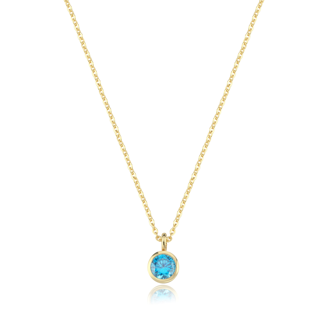 Aquamarine Doğum Taşı Kolye - 1