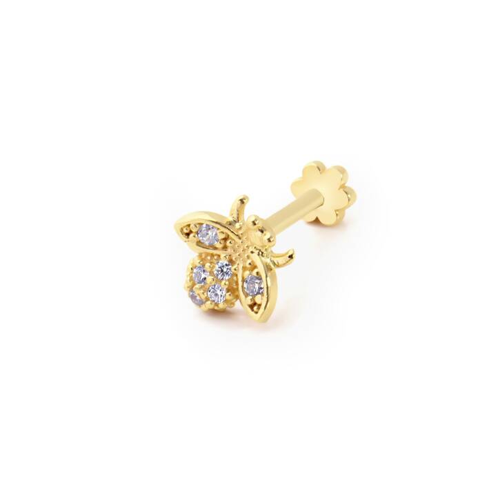 Arı Desen Taşlı Tragus Piercing - 1