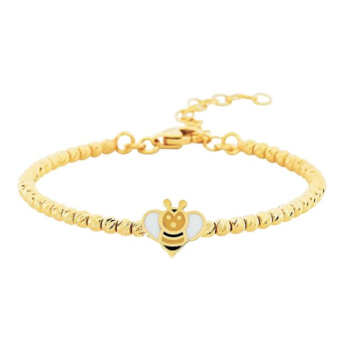 Arı Figürlü 14 Ayar Altın Çocuk Bileklik - 1