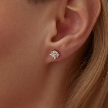 Aşk Çiçeği Vidalı Küpe - Rayna