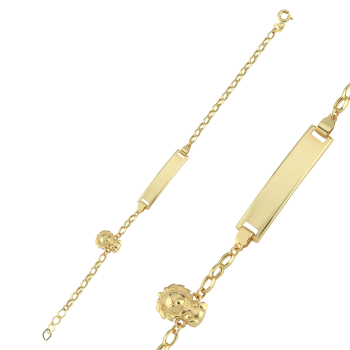 Aslan Figürlü Altın Bebek Künyesi - Melike