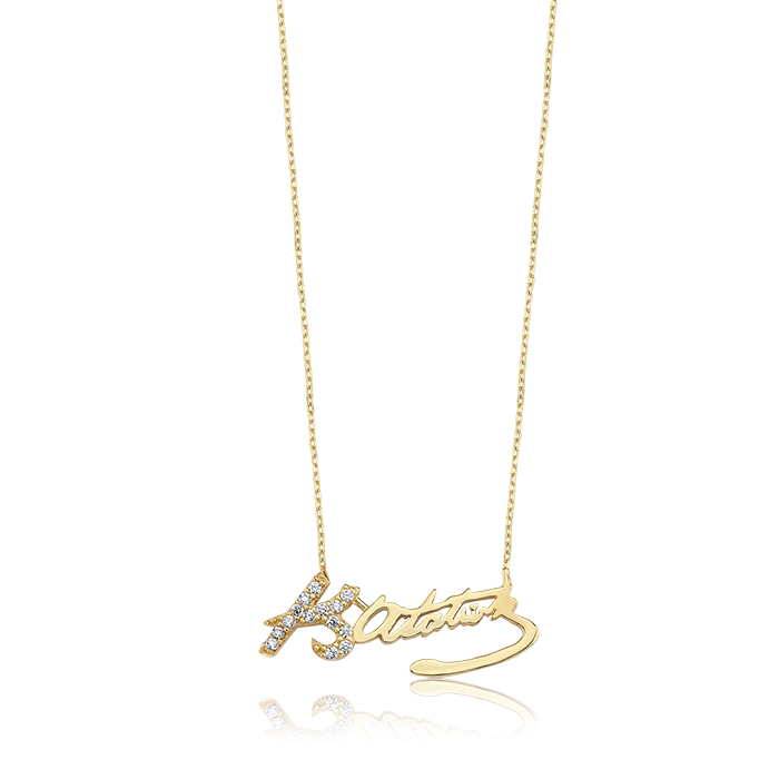 Atatürk İmzası Kolye - Özkonak