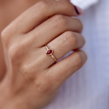 Ateşin Dansı Akik Taşlı Yüzük - Cemart