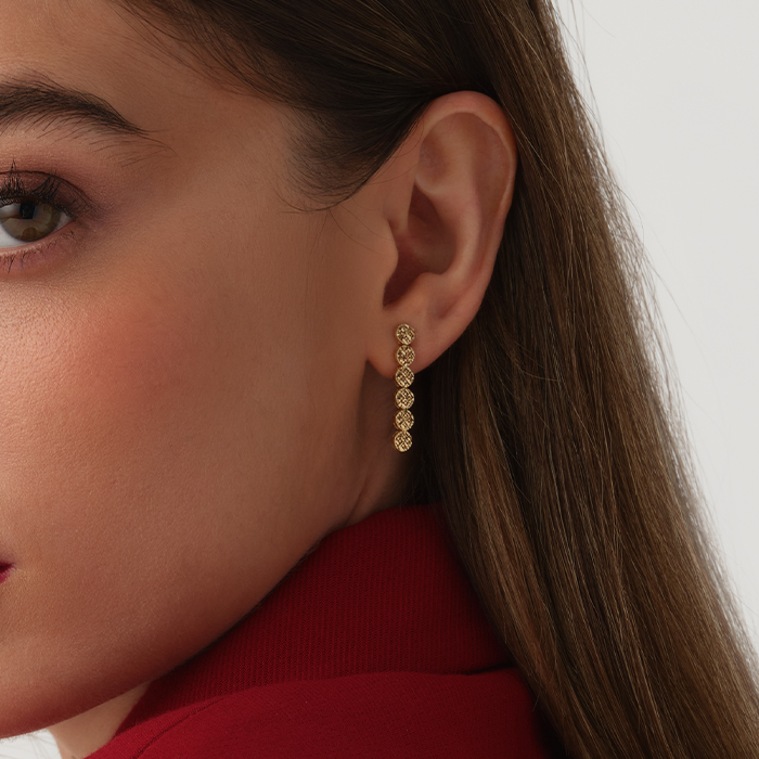 Aurelia Işıltı Altın Küpe - Şant