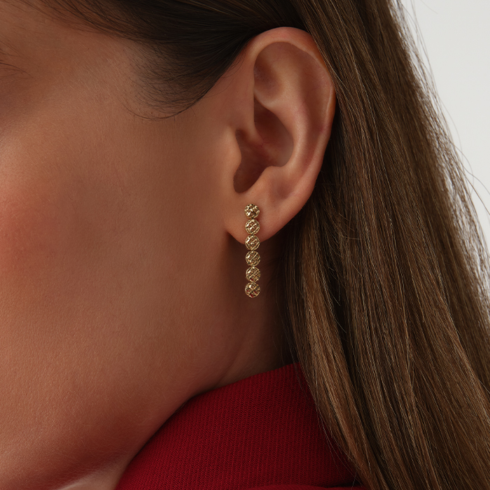 Aurelia Işıltı Altın Küpe - Şant (1)