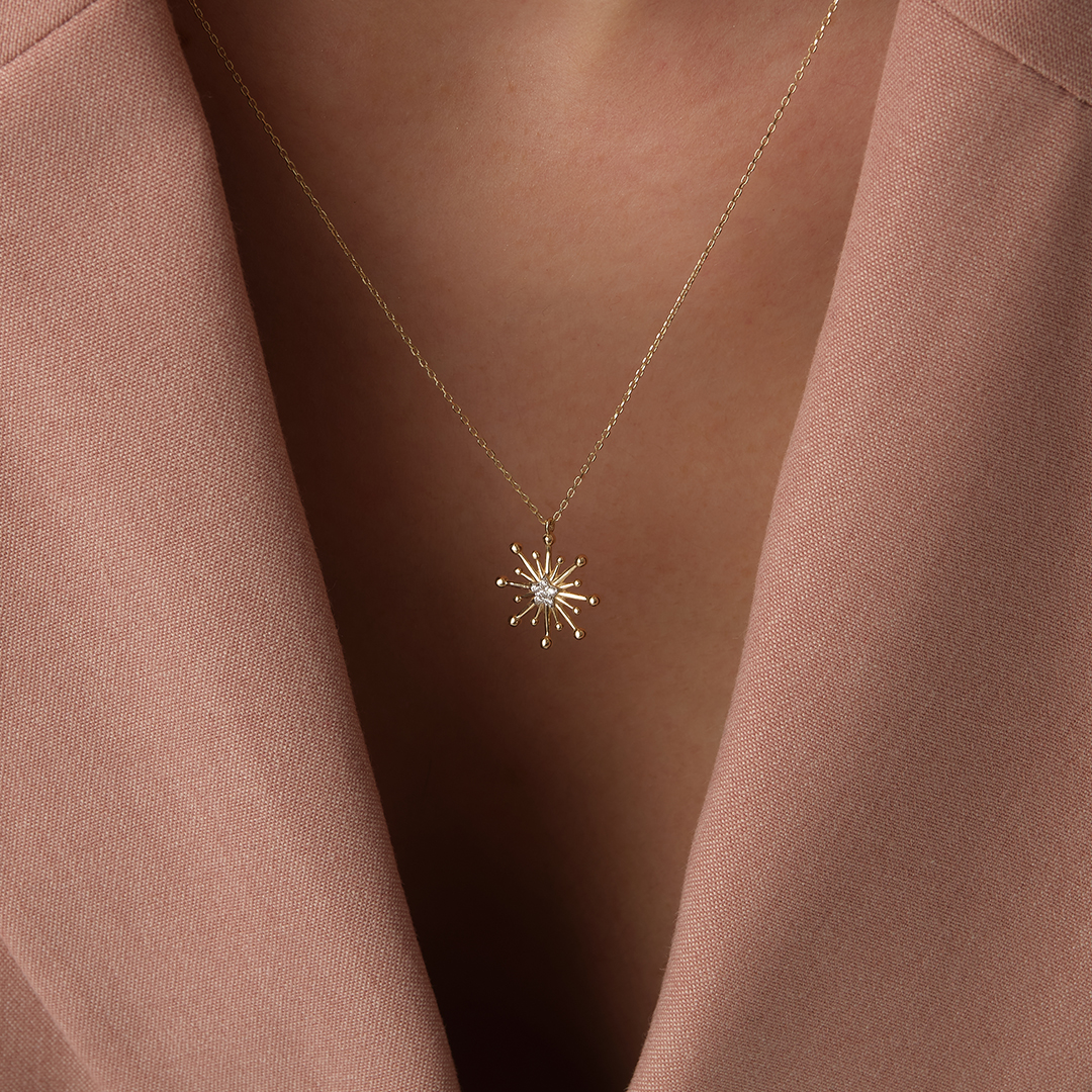 Aurora Işıltı Altın Kolye - 1