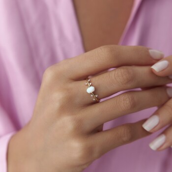 Ay Taşı Sarmaşık Yüzük - Özer