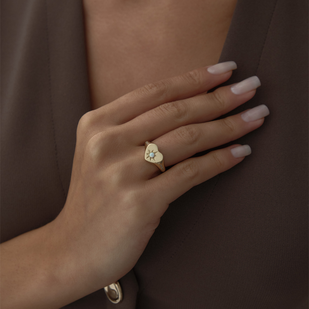 Ay Taşlı Kalp Yüzük - 2