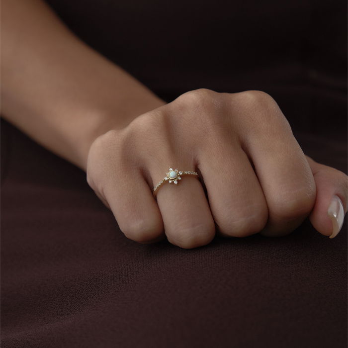 Ay Taşlı Prenses Yüzük - MİST