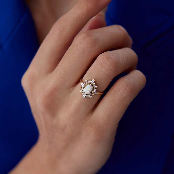 Ay Taşlı Vintage Yüzük - 1