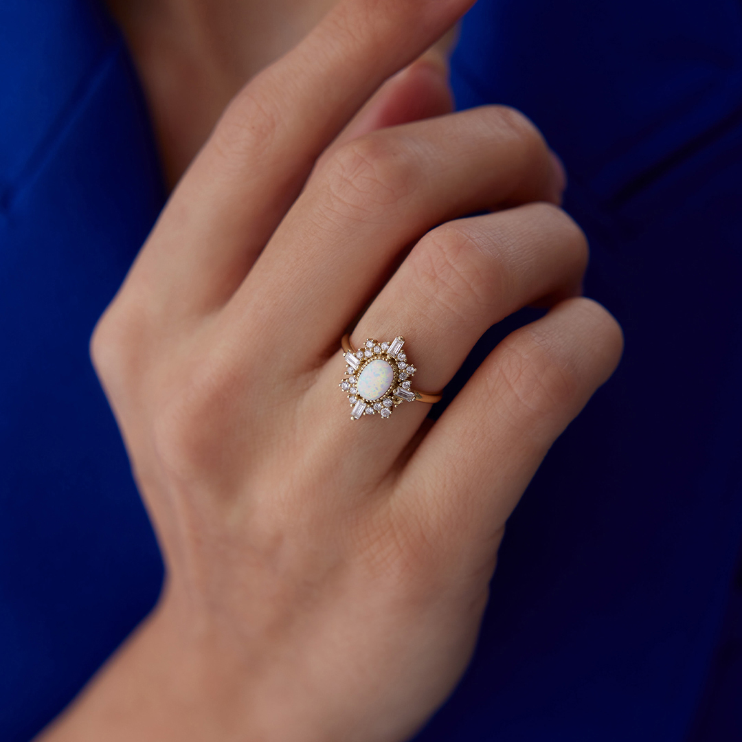 Ay Taşlı Vintage Yüzük - 1
