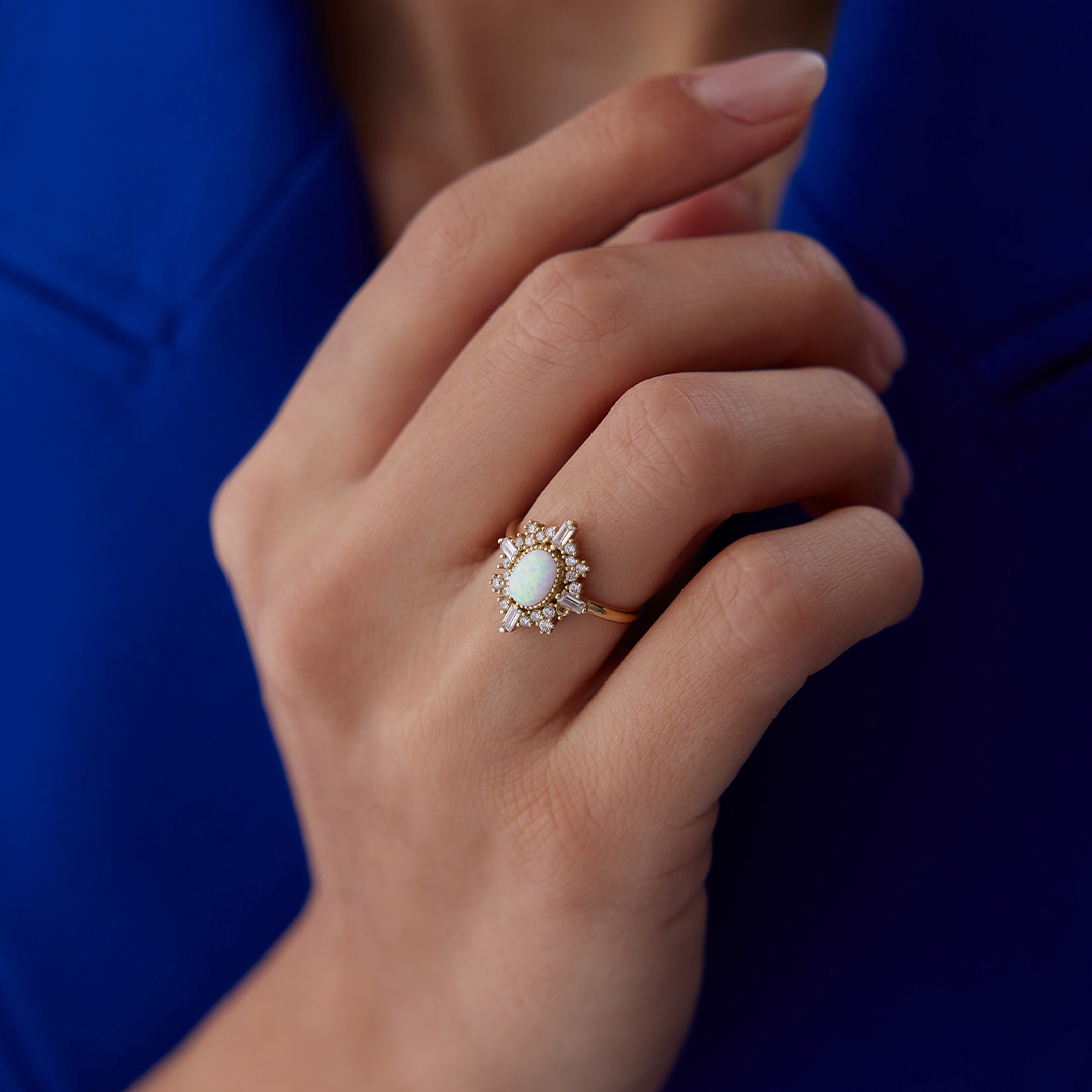 Ay Taşlı Vintage Yüzük - 3