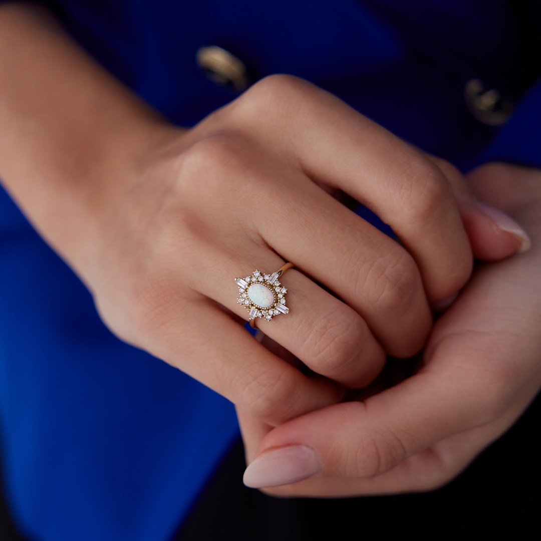 Ay Taşlı Vintage Yüzük - 2