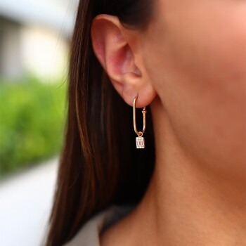 Baget Taşlı Ataç Küpe - Alen