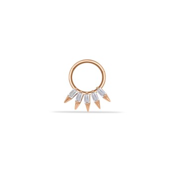 Baget Taşlı Diken Motifli Helix Piercing - Dianora