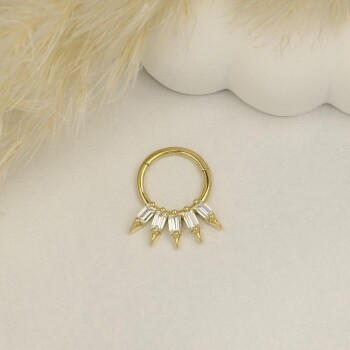 Baget Taşlı Diken Motifli Helix Piercing - Dianora (1)