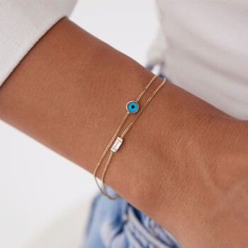 Baget Taşlı Göz İkili Bileklik - Rayna