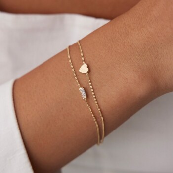 Baget Taşlı Kalp İkili Bileklik - Rayna