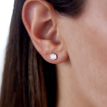 Baget Taşlı Küpe - Rayna