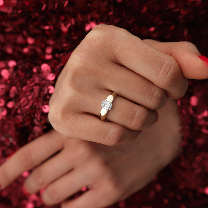 Baget Taşlı Modern Yüzük - Cemart