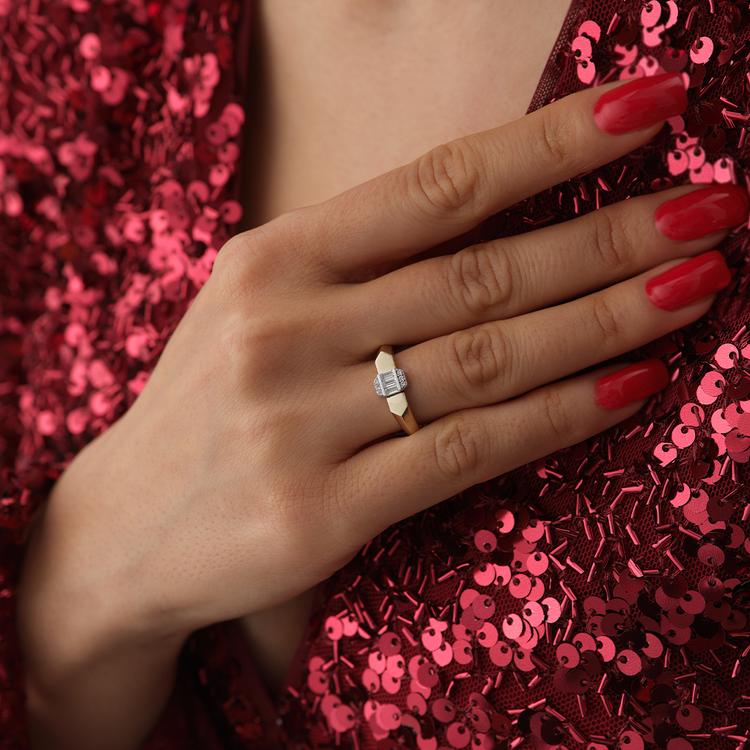 Baget Taşlı Modern Yüzük - 2