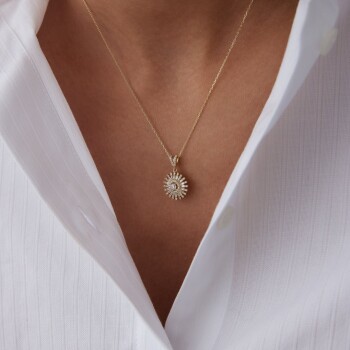 Baget Taşlı Pervane Kolye - Rayna (1)