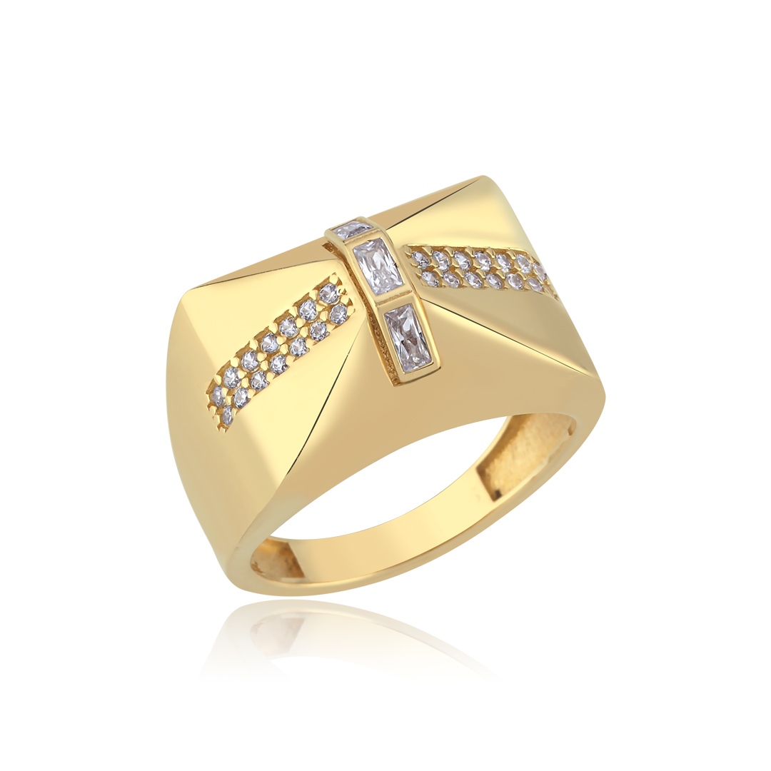 Bagetli Bold Krank Altın Yüzük - 1