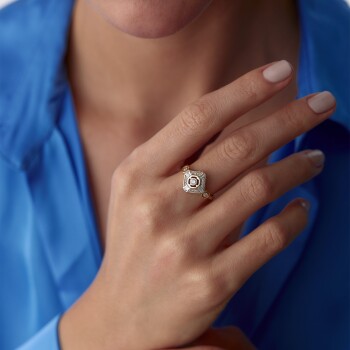 Bagetli Dörtgen Yüzük - Cemart (1)