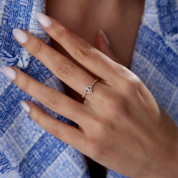 Bagetli Karo Yüzük - Rayna