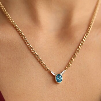 Bagetli Renkli Taşlı Kolye - Rayna