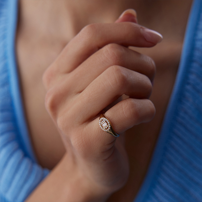 Bagetli ve Taşlı Şovalye Yüzük - LUYS