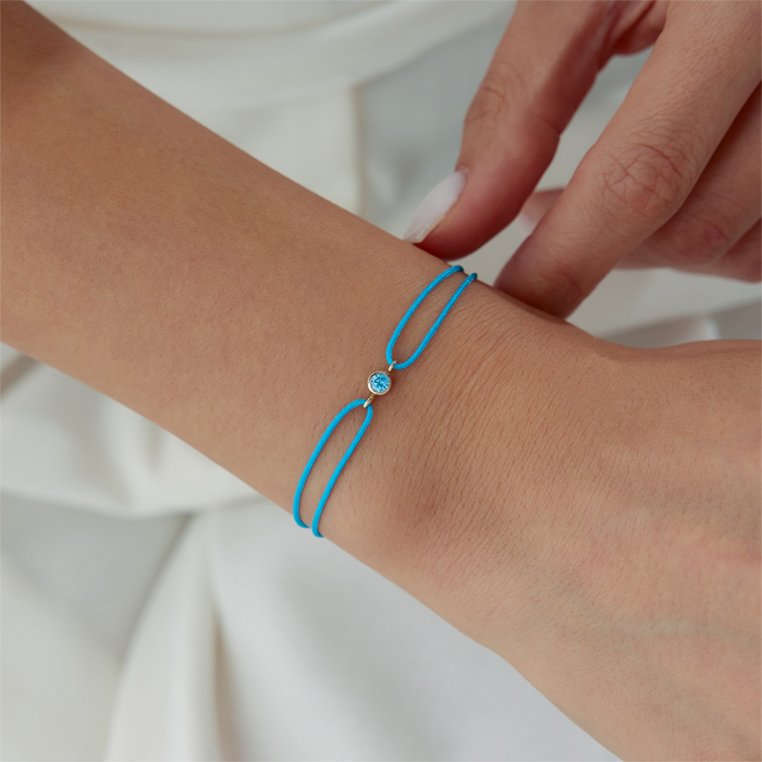 Balık Burcu Aquamarine İpli Bileklik - Simoro (1)