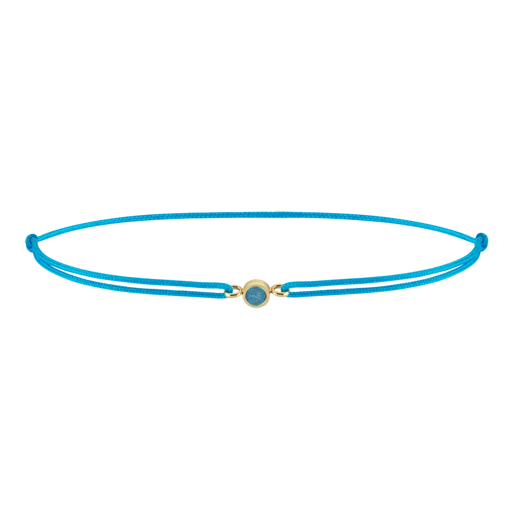 Balık Burcu Aquamarine İpli Bileklik - 1