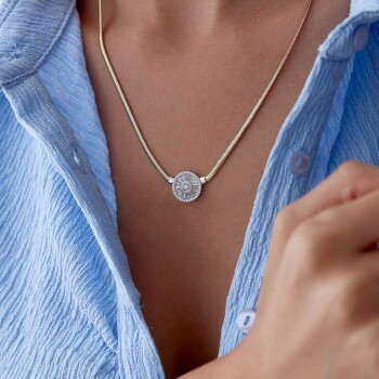 Balık Sırtı Trapez Kolye - Rayna