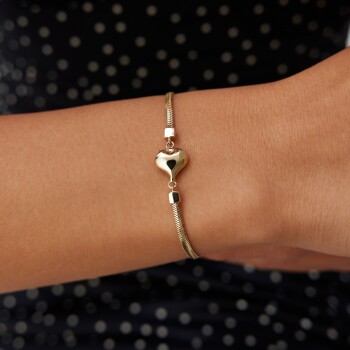 Balıksırtı Kalp Bileklik - Mazi