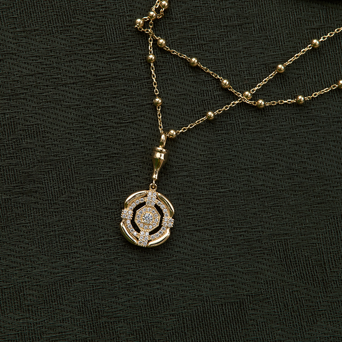 Ball to Ball Zincirli Taşlı Vintage Kolye - Rayna