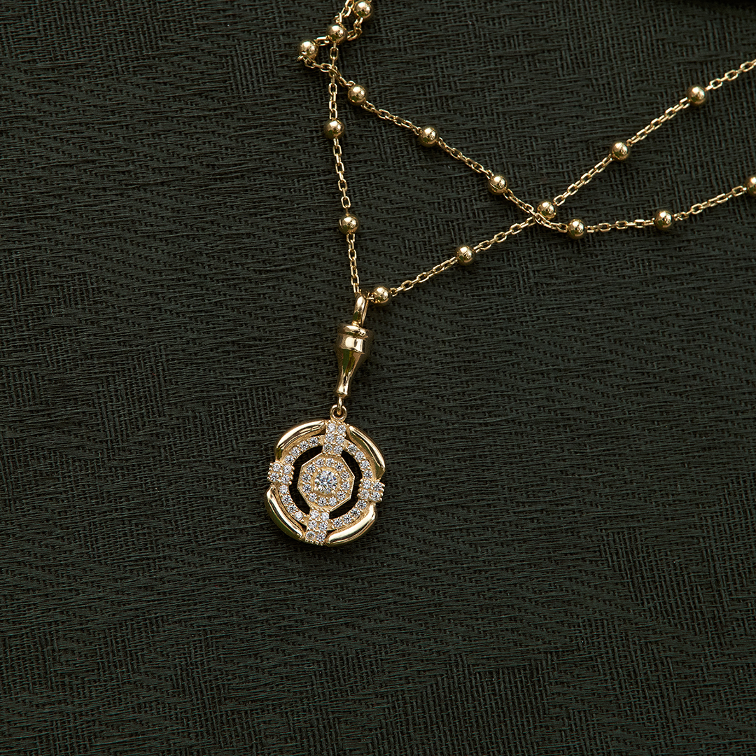 Ball to Ball Zincirli Taşlı Vintage Kolye - 1