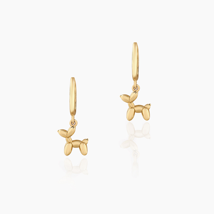 Balon Köpek Halka Sallantılı Çocuk Küpesi - Melike