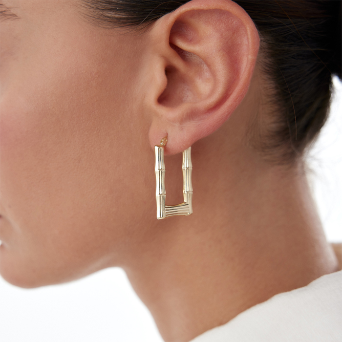 Bambu Dikdörtgen Küpe - Dilmener